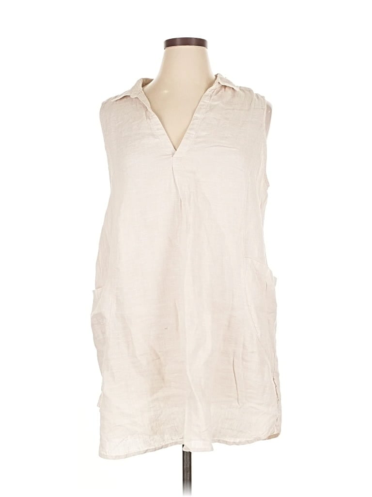 Pre-owned Sigrid Olsen Sleeveless Blouse In White