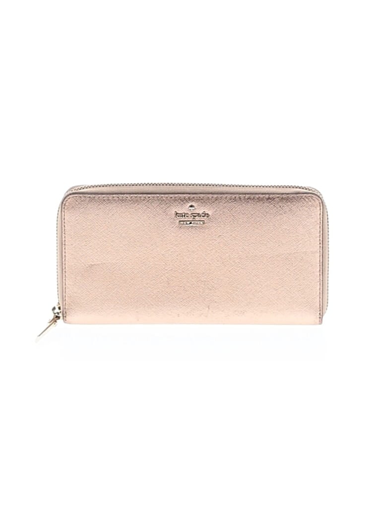 Pre-owned Kate Spade New York Leather Clutch In Gold