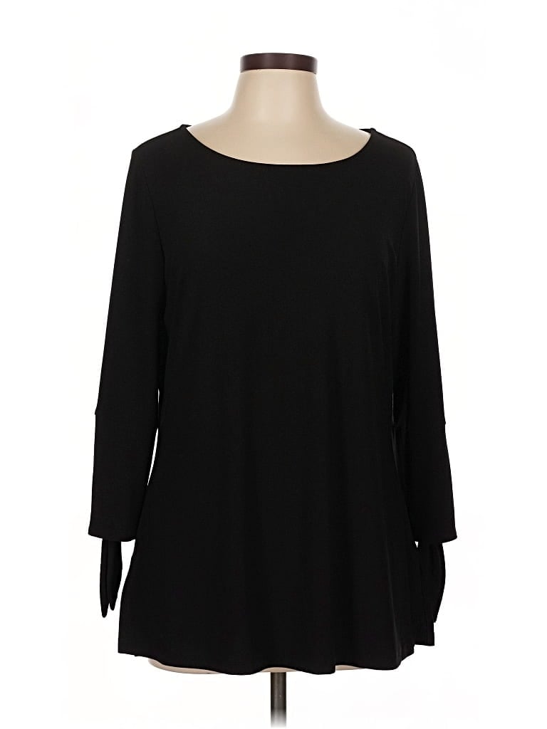 Pre-owned Dennis By Dennis Basso 3/4 Sleeve T-shirt In Black