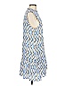 THML 100% Viscose Chevron-herringbone Blue Cocktail Dress Size M - photo 4