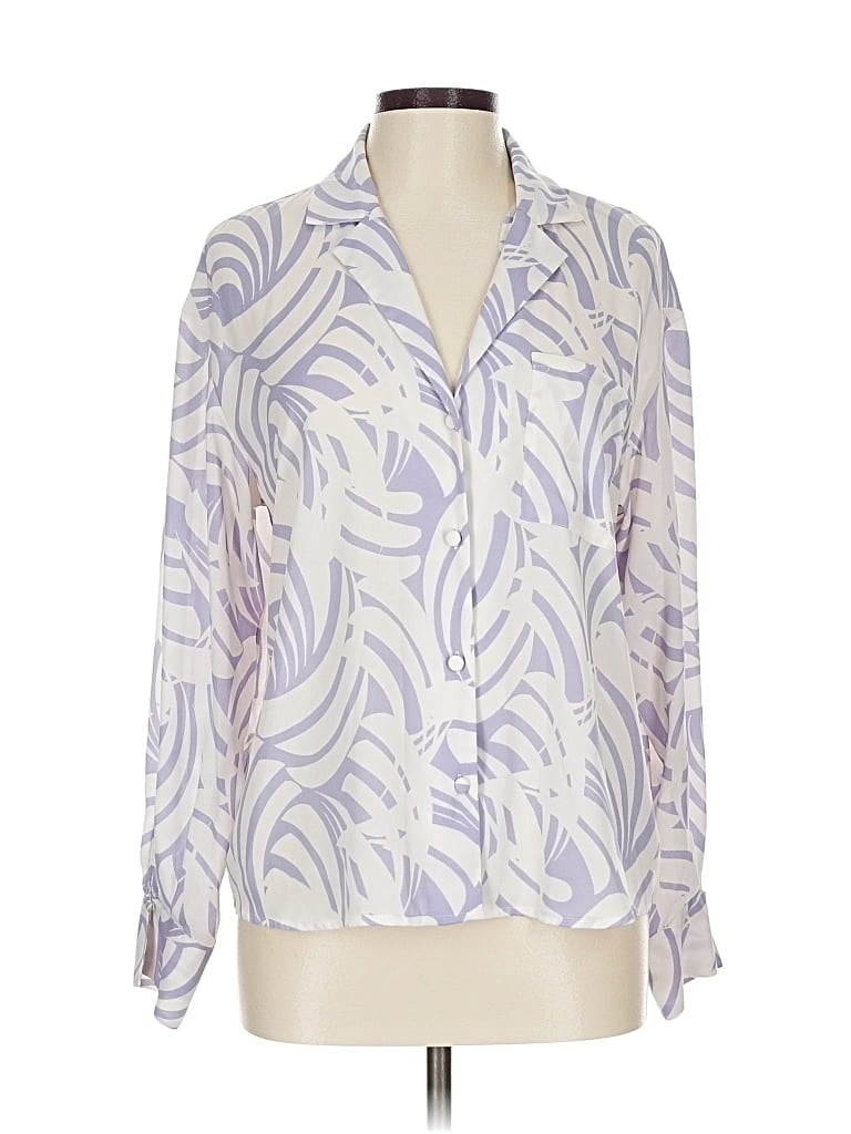 Pre-owned Worthington Long Sleeve Polo Shirt In Purple