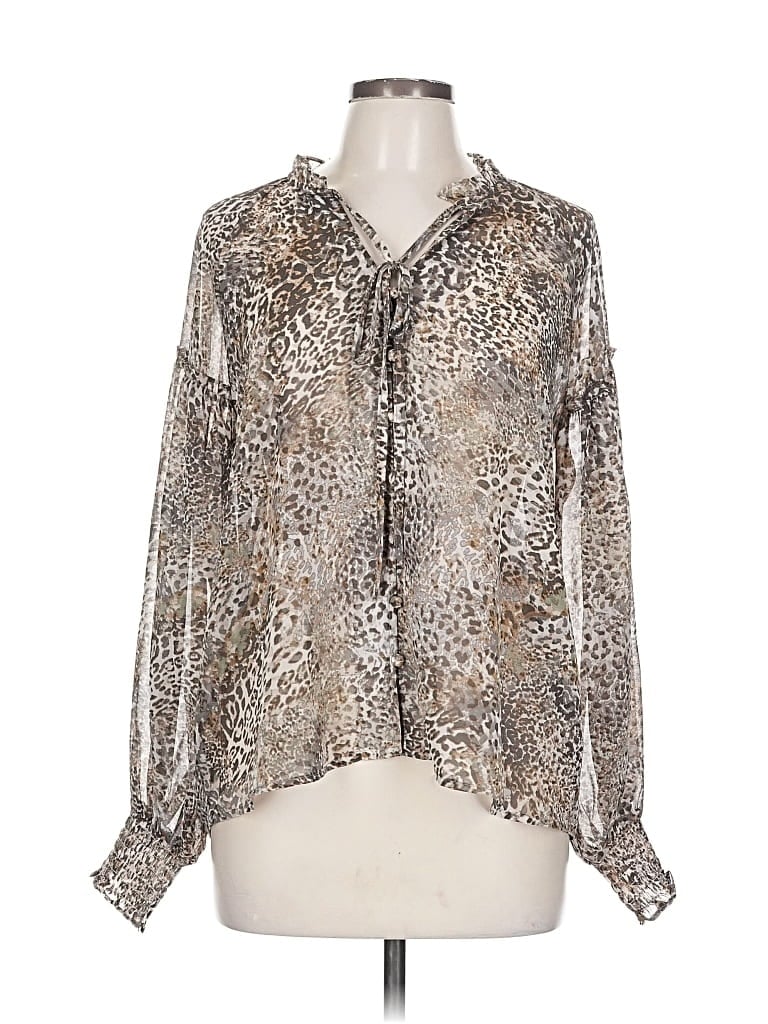 Pre-owned Mystree Long Sleeve Blouse In Silver