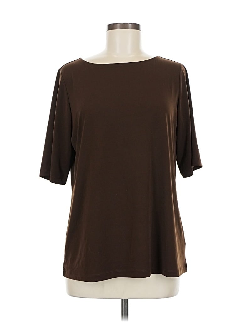 Pre-owned Susan Graver 3/4 Sleeve T-shirt In Brown