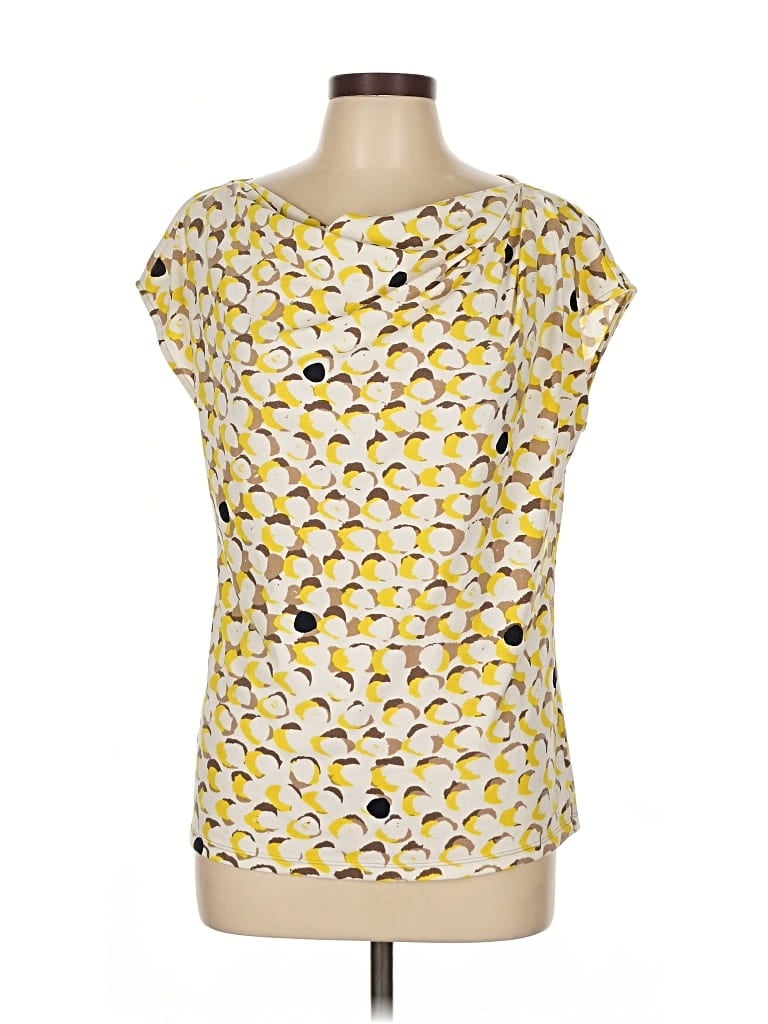 Pre-owned Ann Taylor Factory Short Sleeve Blouse In Yellow