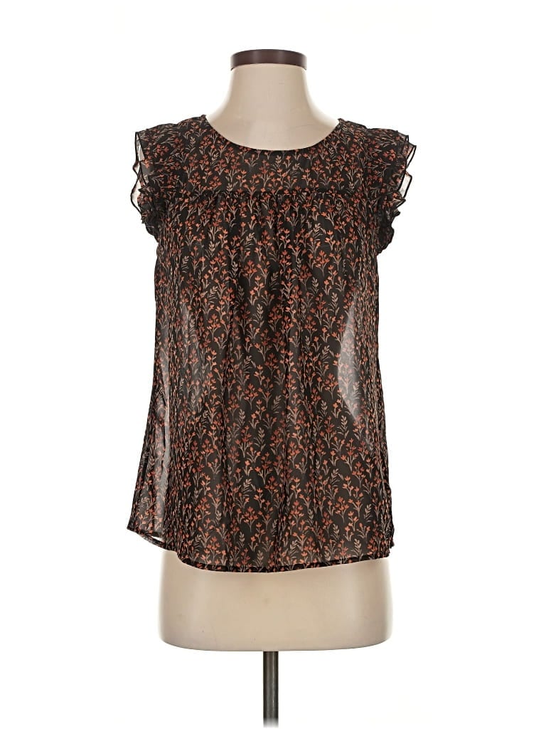 Pre-owned Modcloth Sleeveless Blouse In Brown