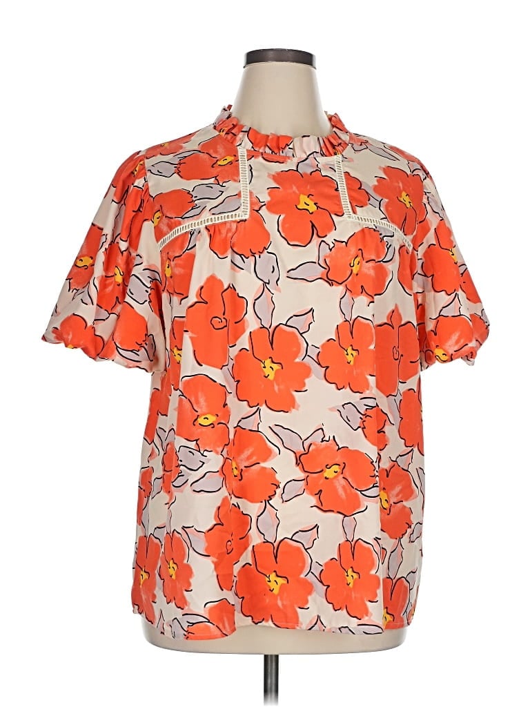 Pre-owned Jodifl Short Sleeve Blouse In Orange