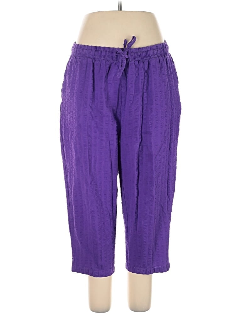 Pre-owned Woman Within Casual Pants In Purple