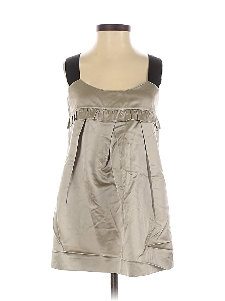 Pre-owned Lavender Label By Vera Wang Sleeveless Silk Top Gray Strapless Neckline Tops