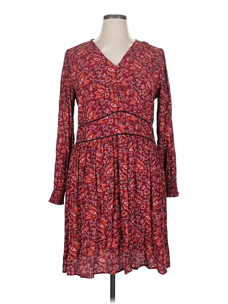 Pre-owned Fat Face Casual Dress In Burgundy