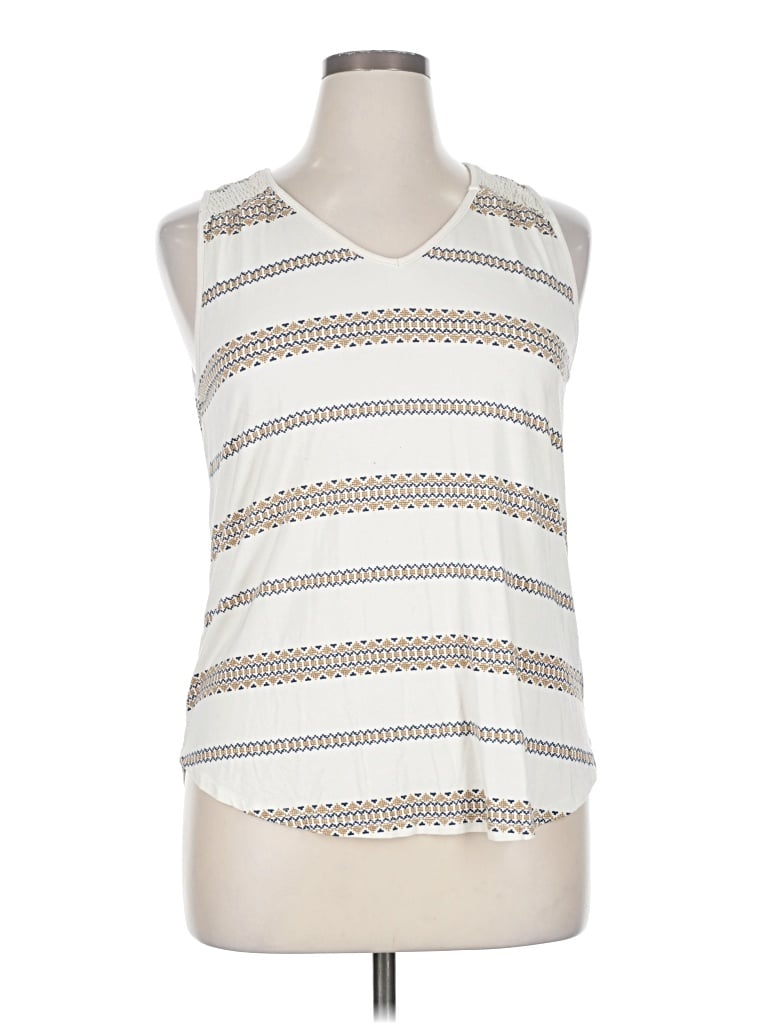 Pre-owned Market & Spruce Sleeveless Top White Halter Neckline Tops