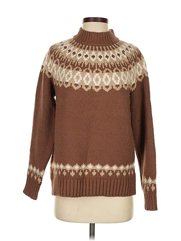 Pre-owned Lands' End Turtleneck Sweater In Brown