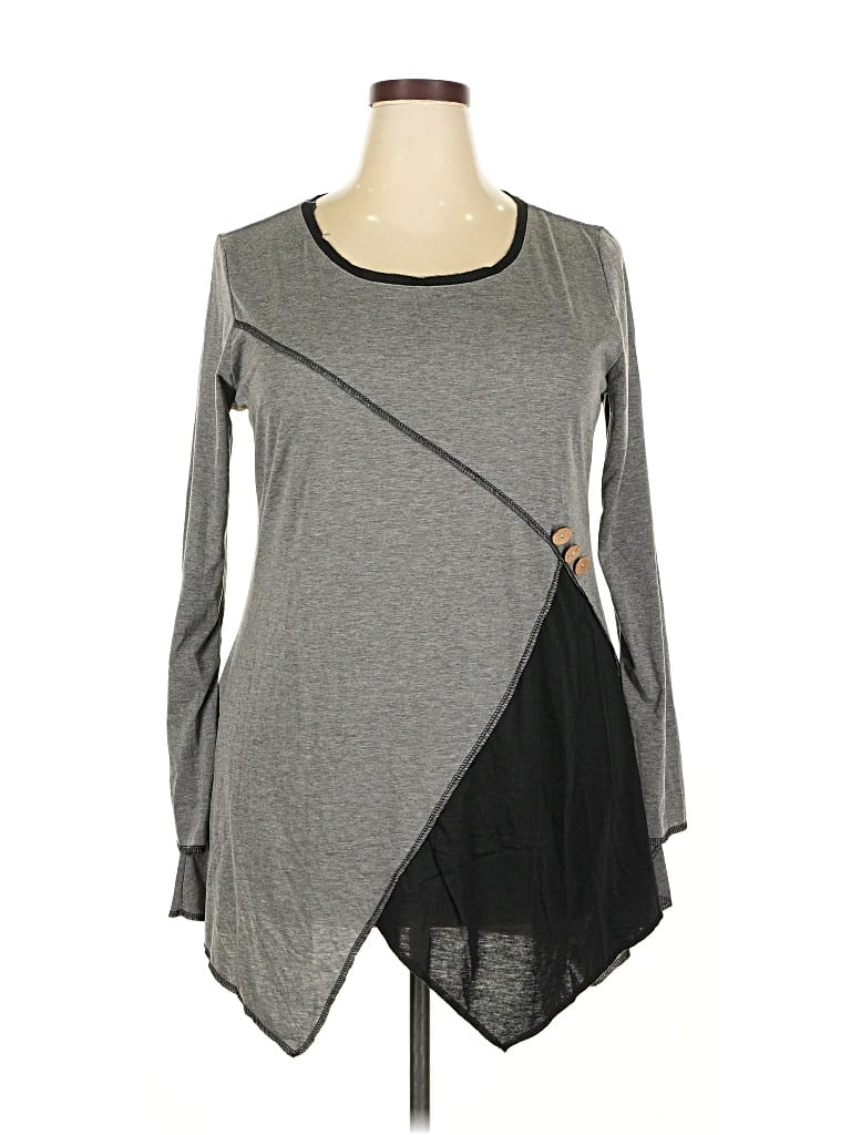 Pre-owned Assorted Brands Long Sleeve T-shirt In Gray