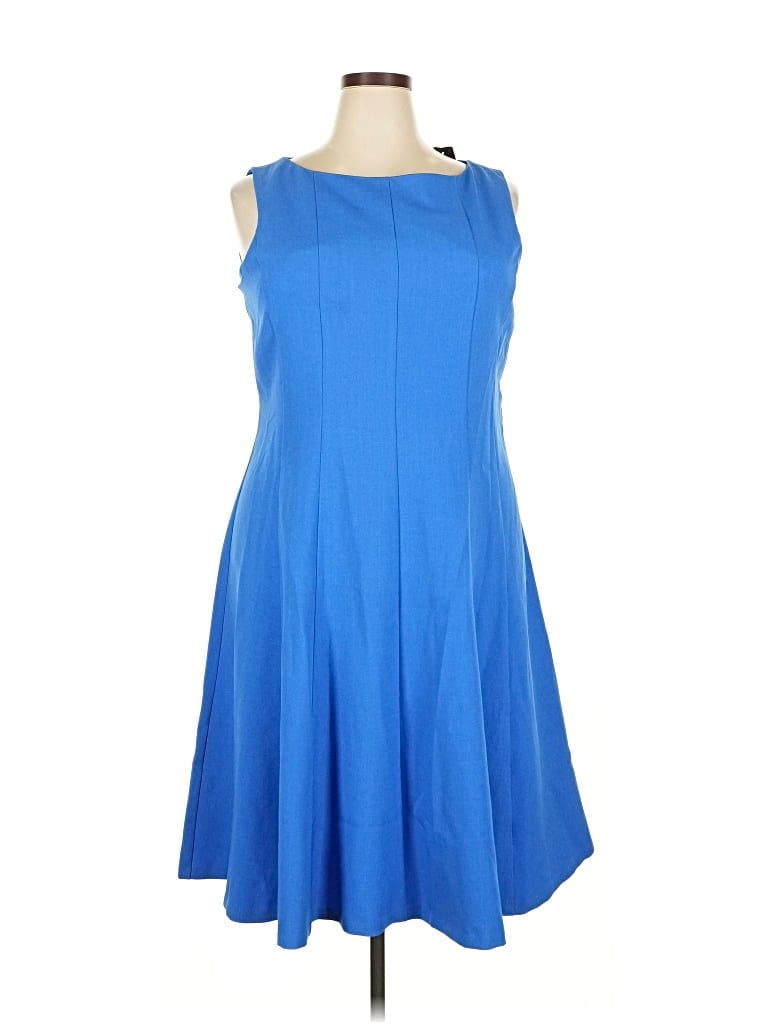 Black Label By Evan Picone Casual Dress In Blue