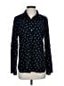 Waverly Grey Stars Black Long Sleeve Blouse Size S - photo 1