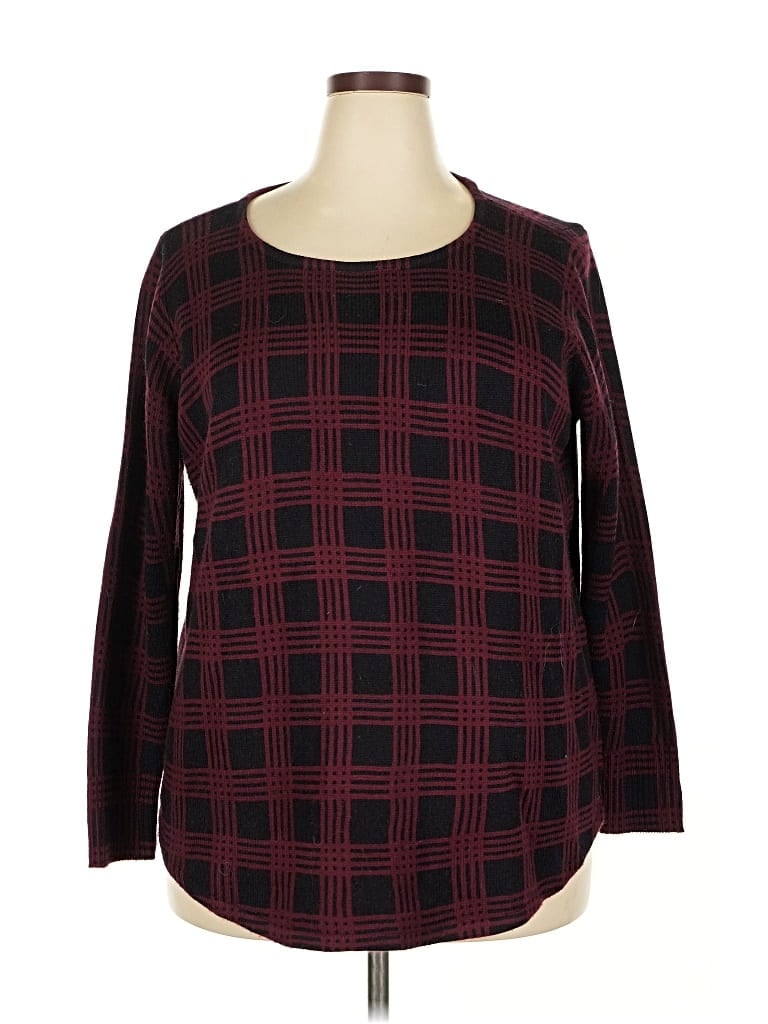 Pre-owned Lane Bryant Long Sleeve Blouse In Burgundy