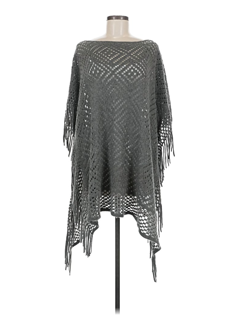 Pre-owned Just Jamie Poncho In Gray