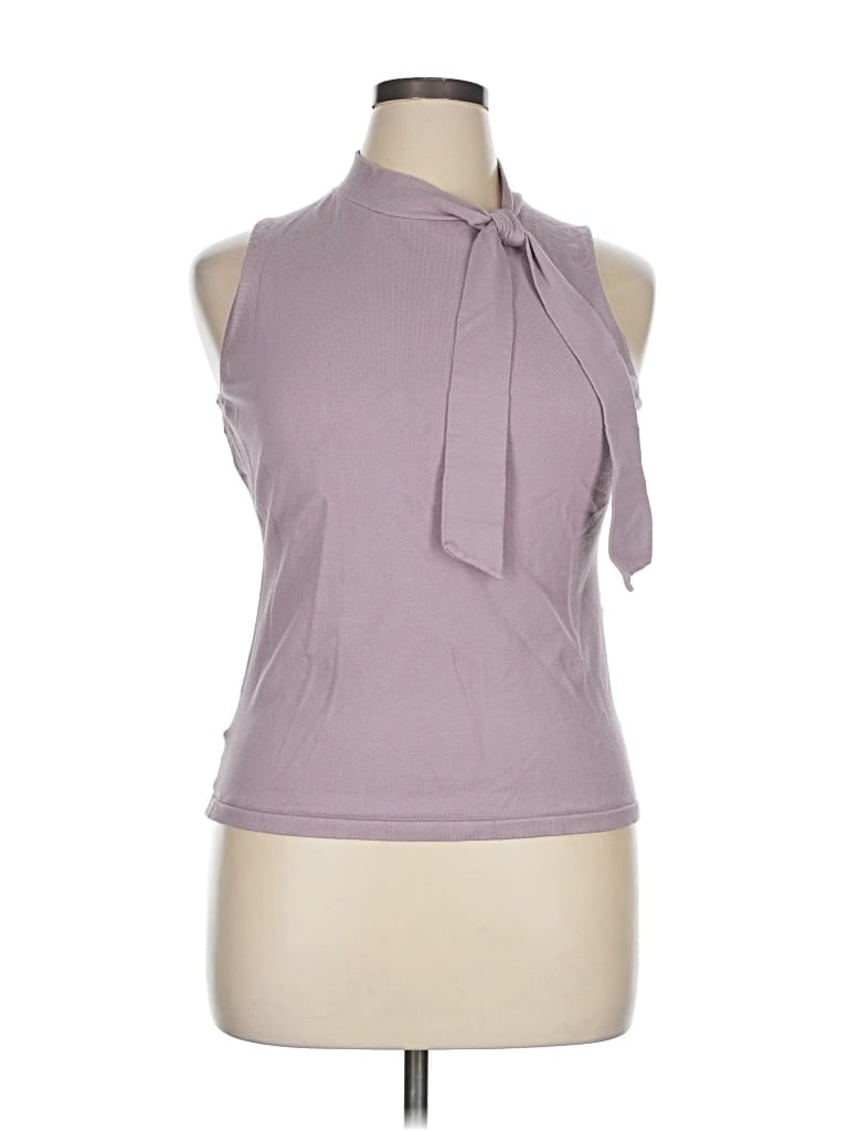 Pre-owned Ann Taylor Loft Sleeveless Blouse In Purple