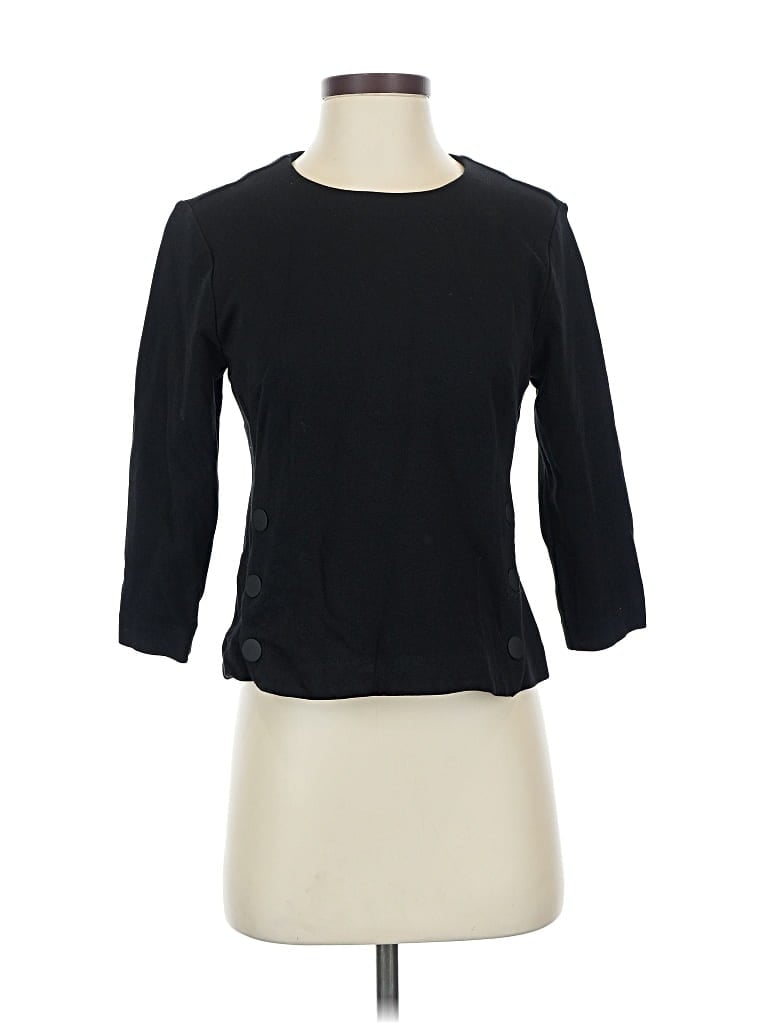 Pre-owned Cabi 3/4 Sleeve Top Black Boatneck Tops