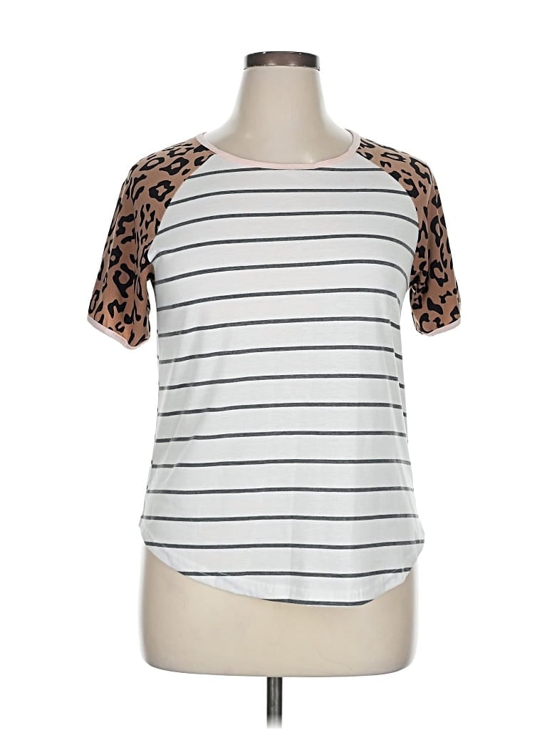 Pre-owned Tickled Teal Short Sleeve T-shirt In White