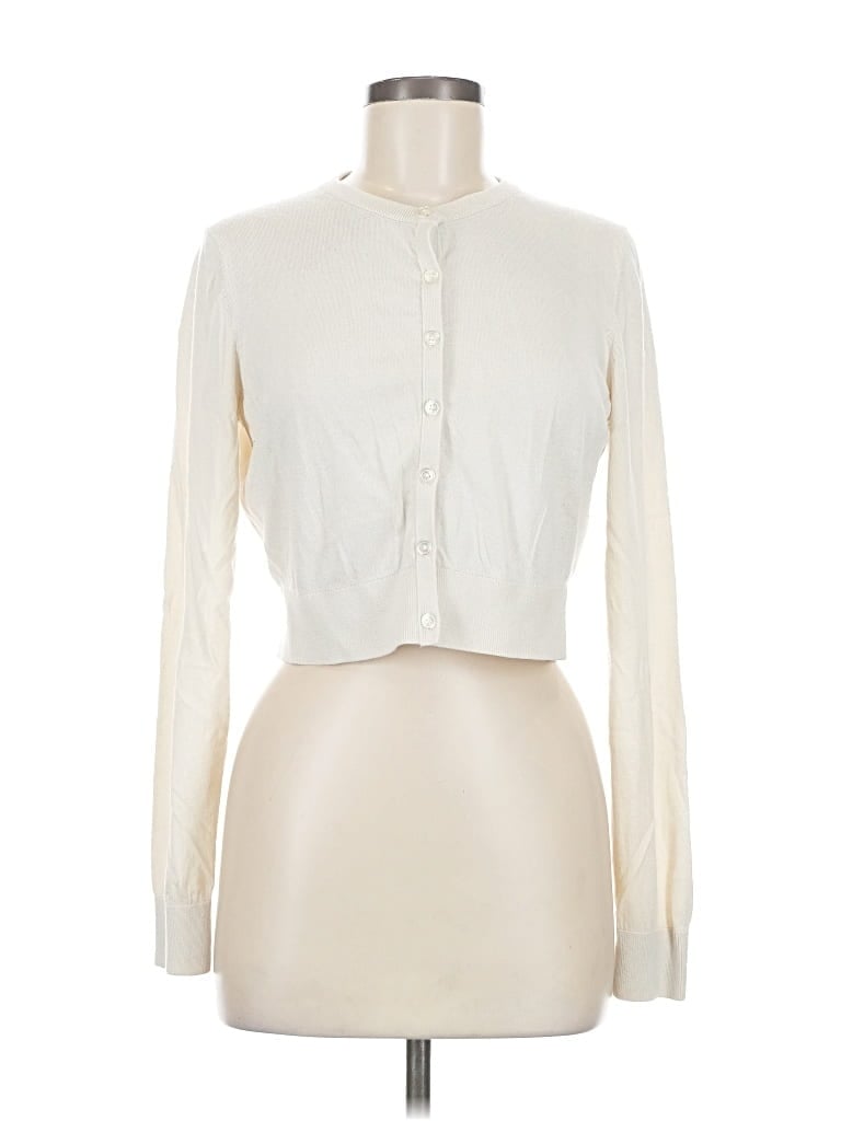 Pre-owned White + Warren Cardigan Sweater In White