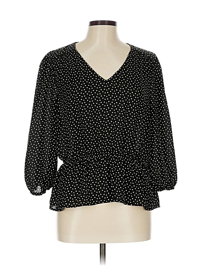 Pre-owned Madison 3/4 Sleeve Blouse In Black