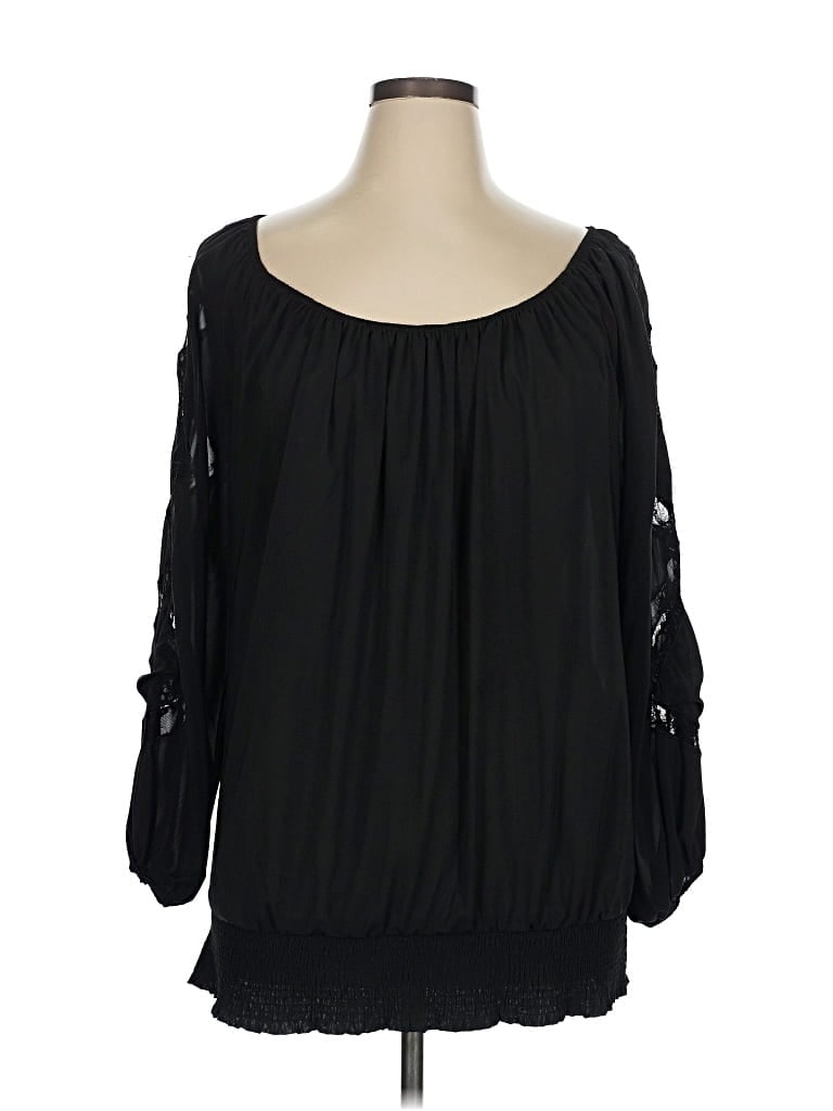 Pre-owned Lane Bryant 3/4 Sleeve Blouse In Black