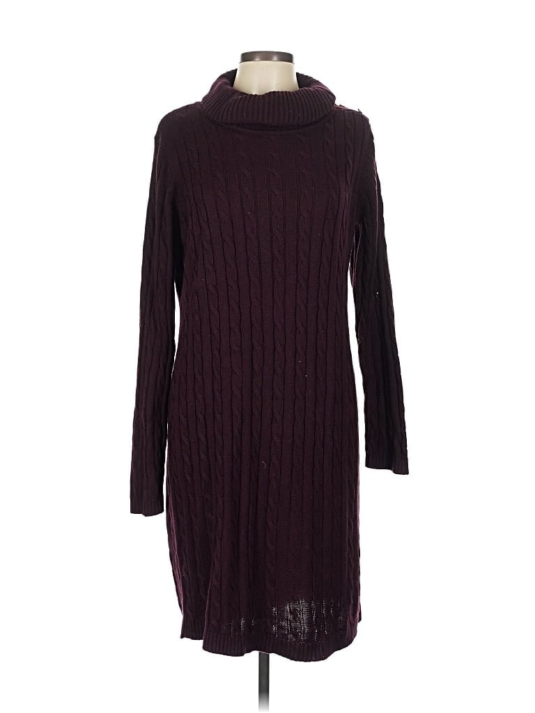 Pre-owned Calvin Klein Casual Dress In Burgundy