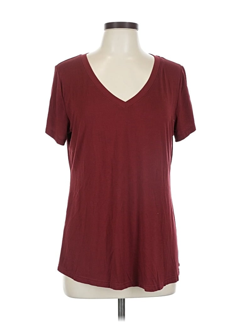 Pre-owned Unbranded Short Sleeve T-shirt In Burgundy