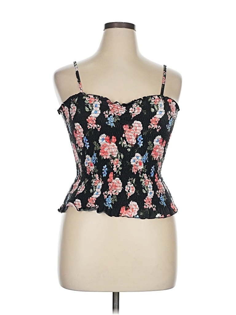 Pre-owned Almost Famous Sleeveless Top Black Sweetheart Neckline Tops