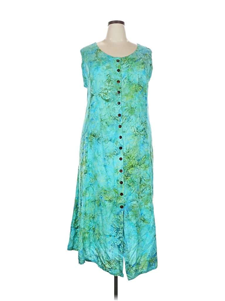 Hibiscus Collection Casual Dress In Blue