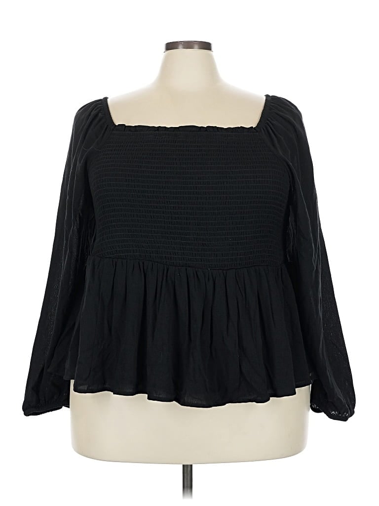 Torrid Long Sleeve Blouse In Black