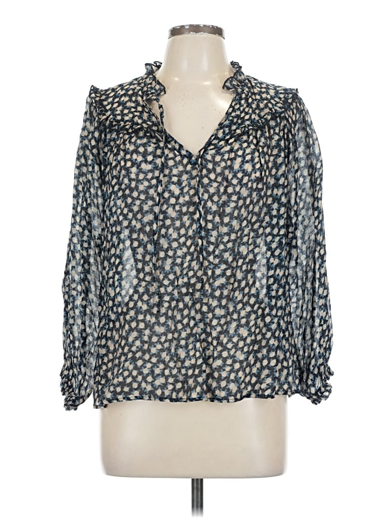 Pre-owned Melissa Nepton 3/4 Sleeve Blouse In Blue
