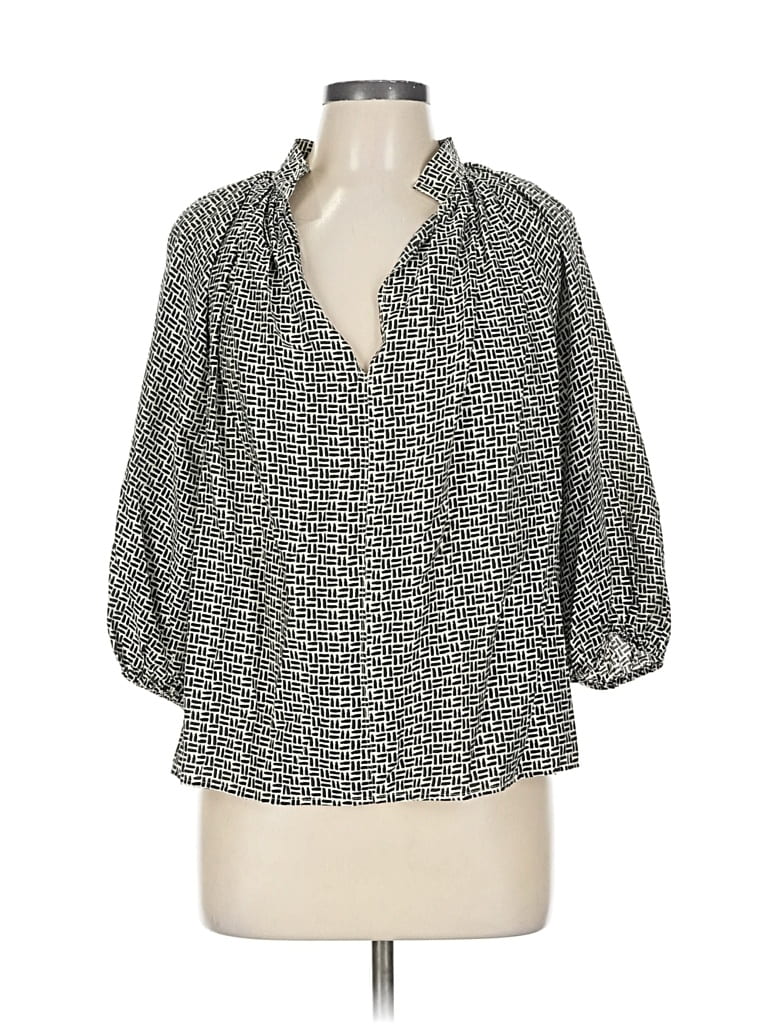 Pre-owned H&m 3/4 Sleeve Blouse In Gray