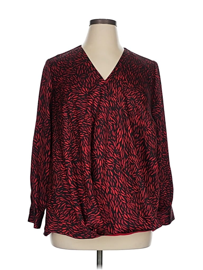 Pre-owned Vince Camuto Long Sleeve Blouse In Red