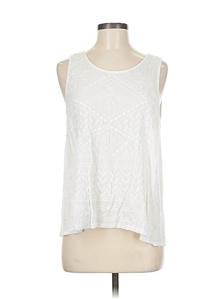 Pre-owned Lucky Brand Sleeveless Blouse In White