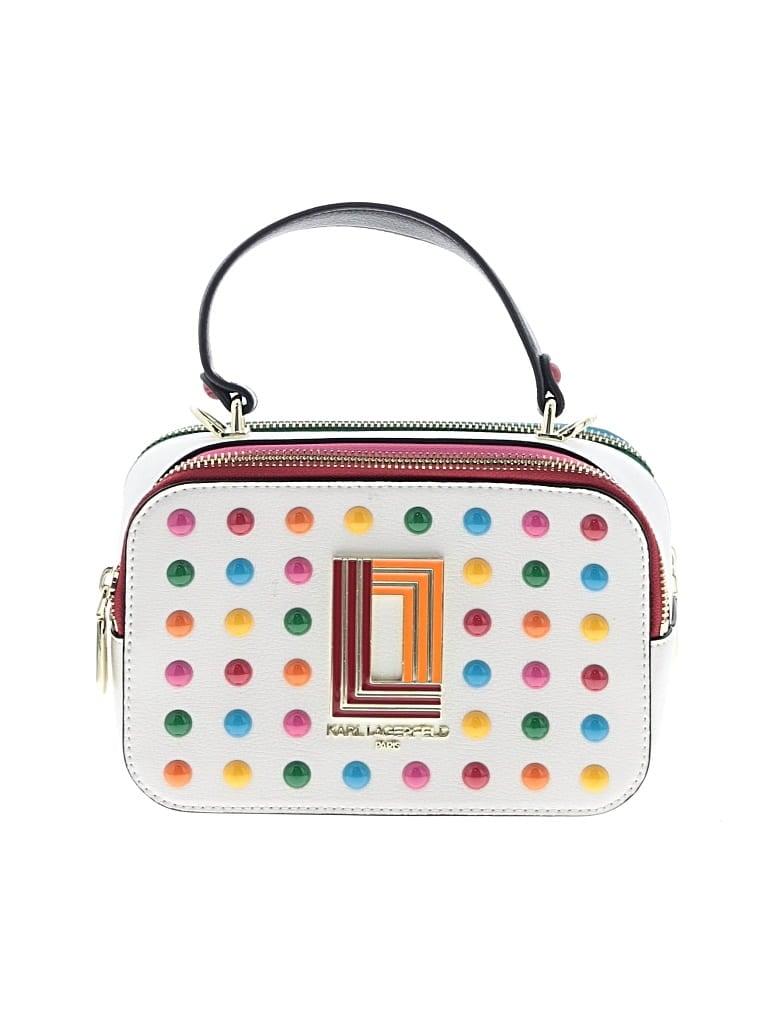 Pre-owned Karl Lagerfeld Leather Satchel In White