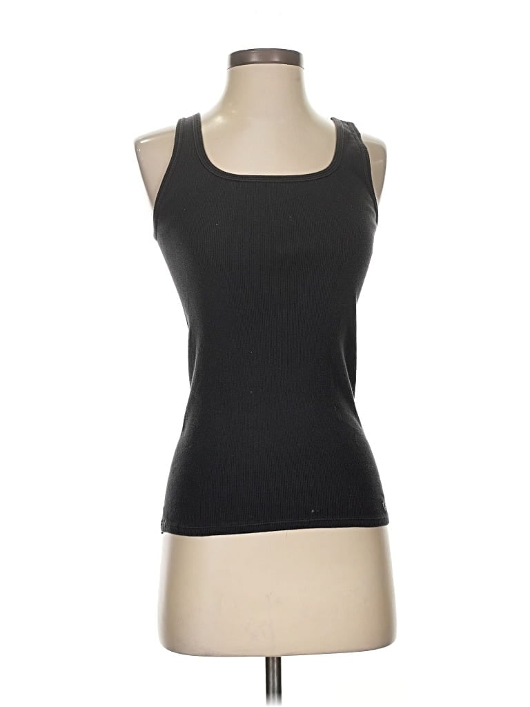 Pre-owned Victoria's Secret Tank Top Black Solid Pattern Square Neckline Tops