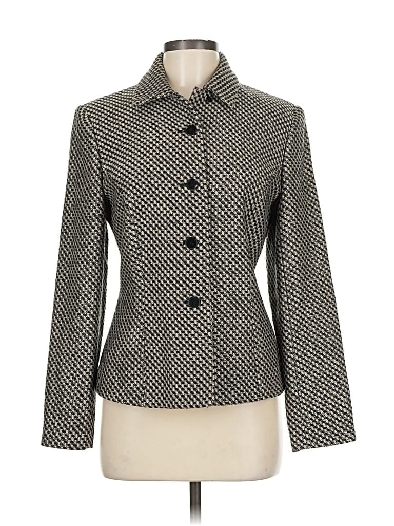 Pre-owned Ann Taylor Wool Blazer Jacket In Gray