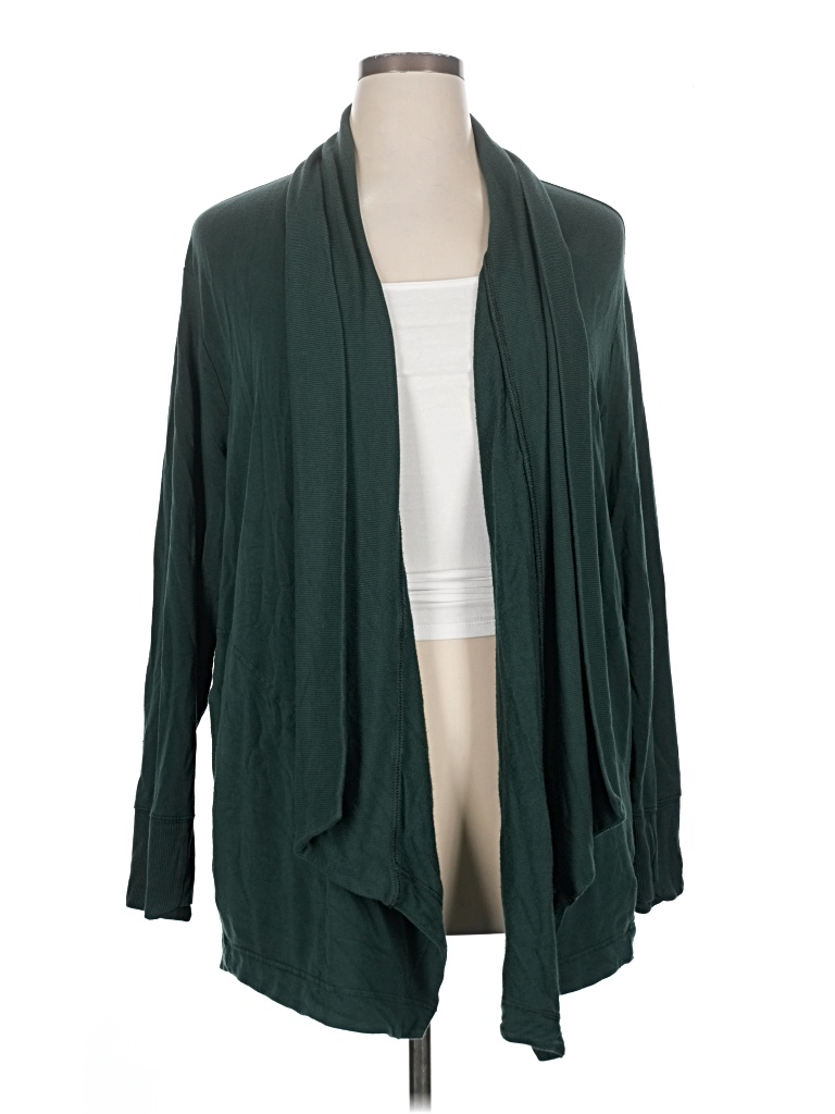 Pre-owned Athleta Cardigan Sweater In Green