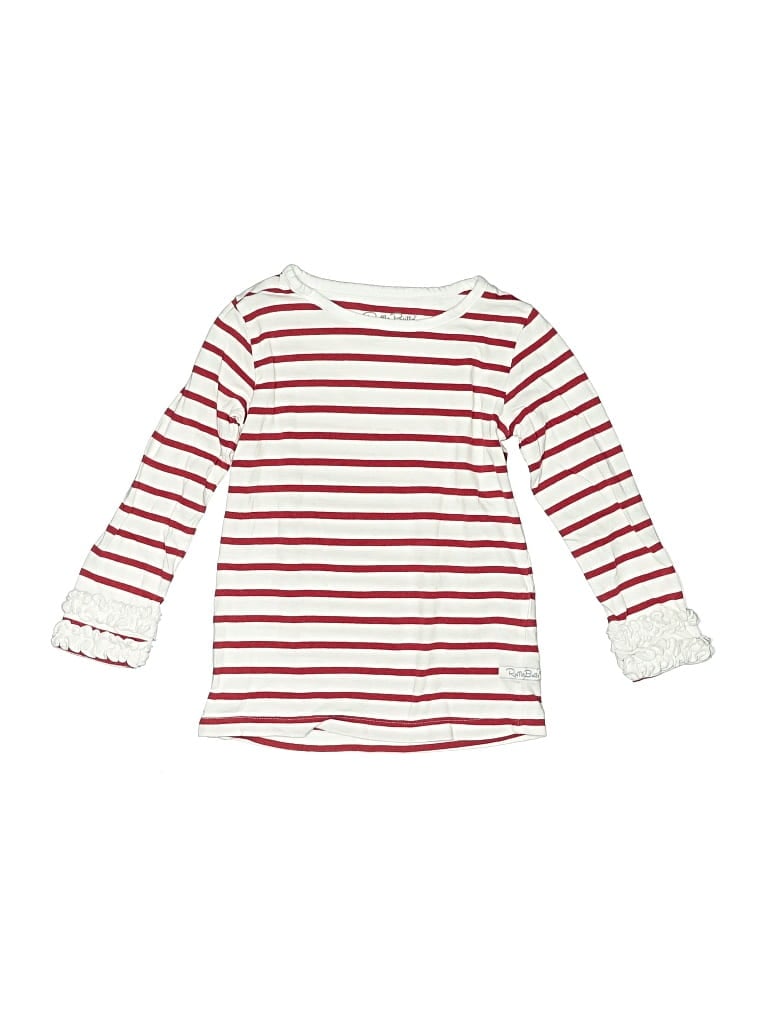 Pre-owned Ruffle Butts Kids' Long Sleeve T-shirt In Red