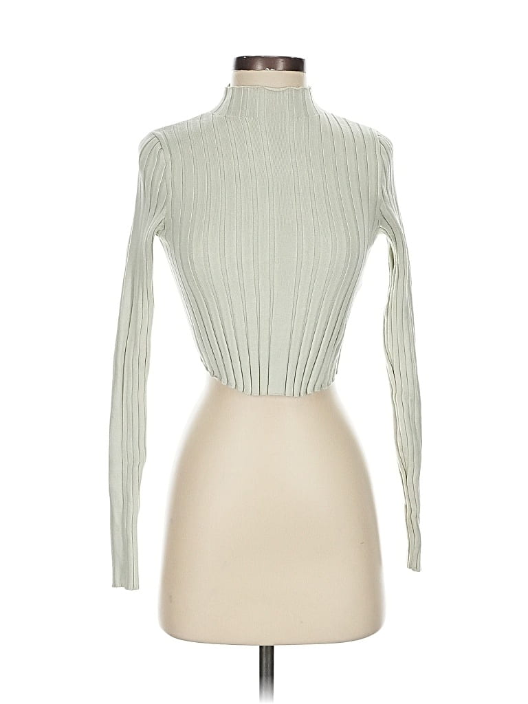 Pre-owned Bershka Turtleneck Sweater In White