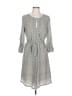 Sophie Max 100% Polyester Print Gray Ivory Casual Dress Size L - photo 1
