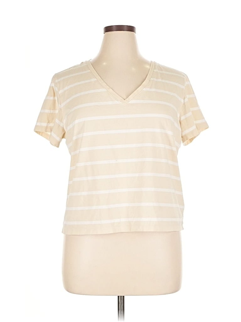 Pre-owned Athleta Short Sleeve T-shirt In White