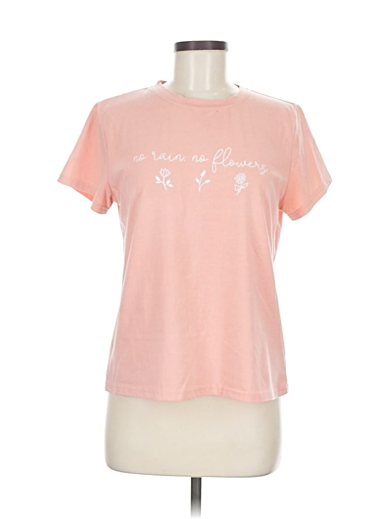 Pre-owned Romwe Short Sleeve T-shirt In Pink