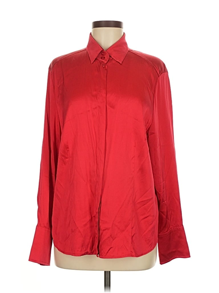 Pre-owned Basler Long Sleeve Blouse In Red