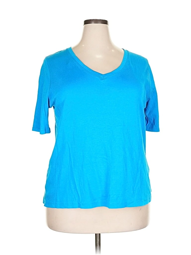Pre-owned Lane Bryant Short Sleeve T-shirt In Blue