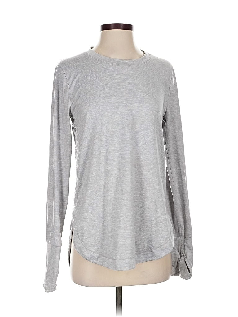 Pre-owned Athleta Long Sleeve T-shirt In Silver