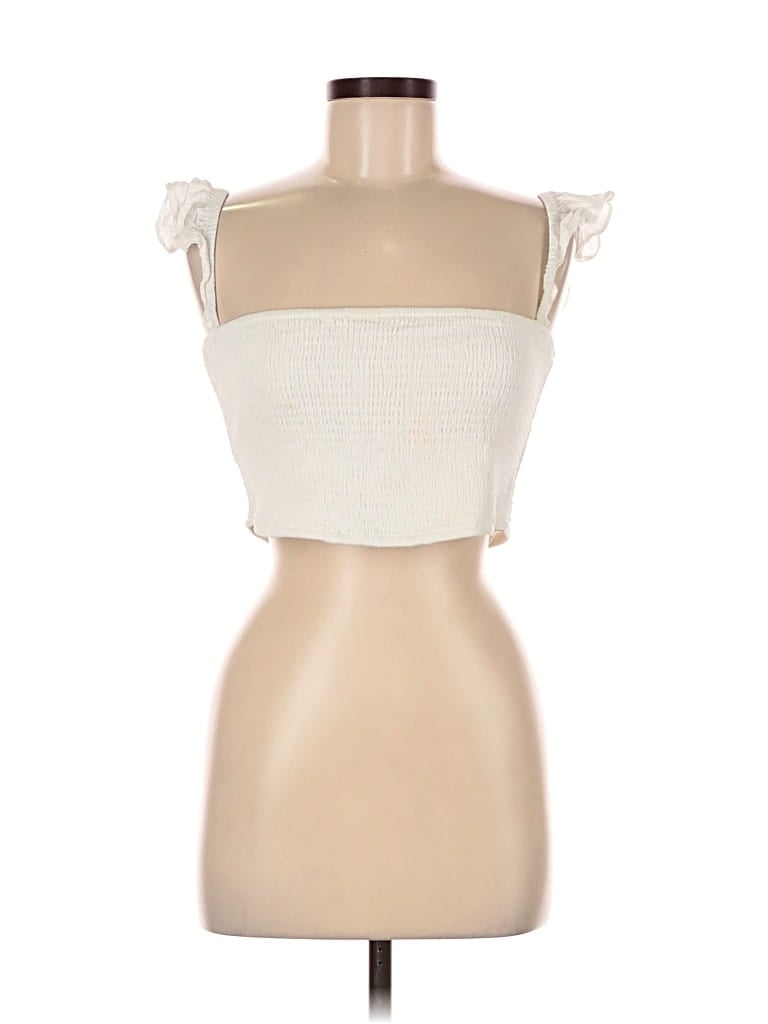 Pre-owned Lulus Sleeveless Top Ivory Strapless Neckline Tops In White