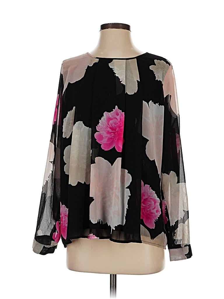 Pre-owned Calvin Klein Long Sleeve Blouse In Black