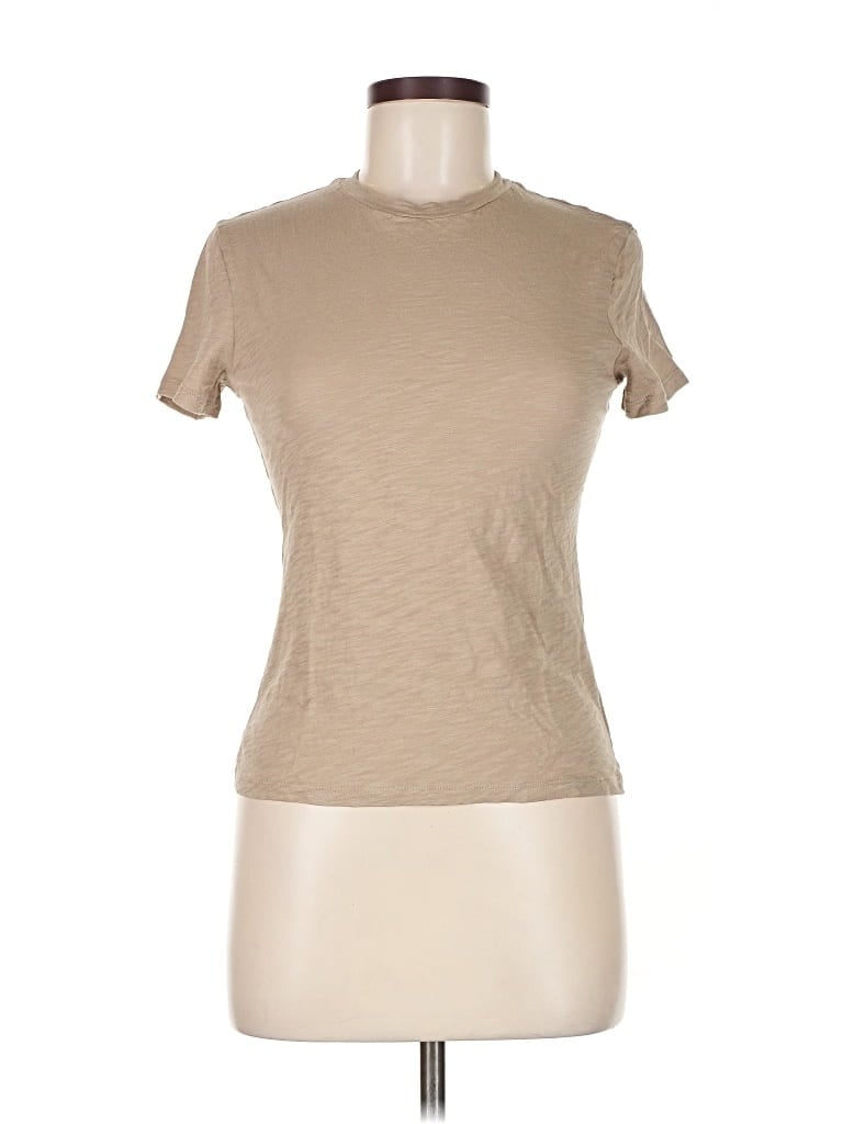 Pre-owned Theory Short Sleeve Turtleneck In Brown